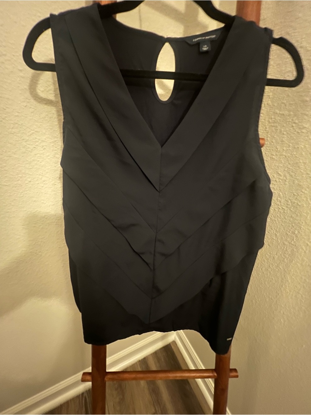 Tommy Hilfiger Navy V-Neck Layered Sleeveless Blouse